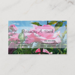 青空に華やかなピンクのバラの花プロフェッショア 名刺