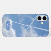 青空に飛行機雲で描かれたスコットランドのサルトリーフラッグ Case-Mate iPhoneケース (裏面 (横))