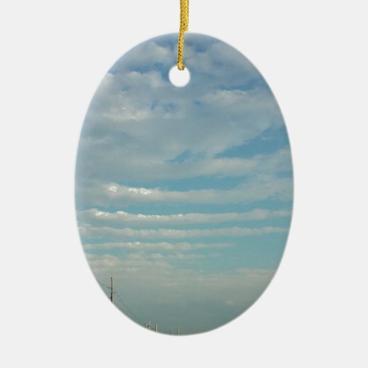 青空のさざ波雲 セラミックオーナメント (正面)