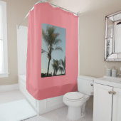 青空のエキゾチックなヤシの木 シャワーカーテン (インサイチュ)