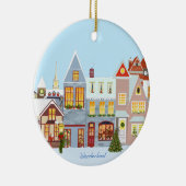 青空のクリスマスタウンハウス セラミックオーナメント (右)