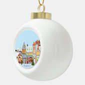 青空のクリスマスタウンハウス セラミックボールオーナメント (右)