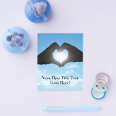 青空のハートシェイプのシルエット チラシ (シングル)