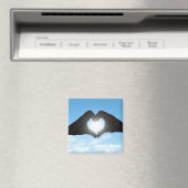 青空のハートシェイプのシルエット マグネット (インサイチュ (食洗機))