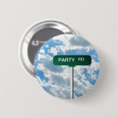 青空のパーソナライズな一流の道の道路標識 缶バッジ (正面&裏面)