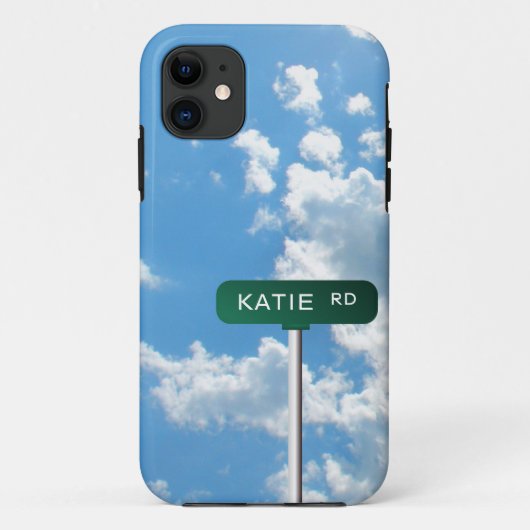 青空のパーソナライズな道の名前の道路標識 Case-Mate iPhoneケース (裏面)
