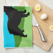 青空のフレンチ・ブルドッグ キッチンタオル (四つ折り)