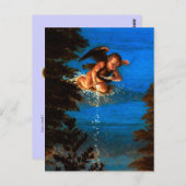 青空のプットが白い花の滝を注ぐ ポストカード (正面/裏面)