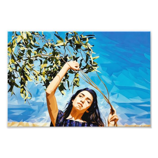 青空の下のアウトドアのポートレート フォトプリント            (正面)