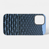 青空の下のグレー澄ん建物 iPhoneケース (裏面横)