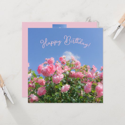 青空の下のピンクのバラの木 - オーダーメイド (正面/裏面インサイチュ)