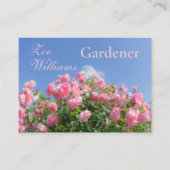 青空の下のピンクのバラの茂みカスタム、 名刺 (正面)