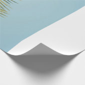 青空の下のファンヤシの木 ラッピングペーパー (角)