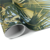 青空の下のファンヤシの木 ラッピングペーパー (ロールコーナー)