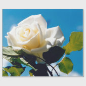 青空の下の白いバラ ラッピングペーパー (フラット)