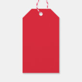 青空の下の赤いビーニーで幸せなラブラドール ギフトタグ (裏面)