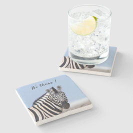 青空の写真で見るゼブラ文字 ストーンコースター