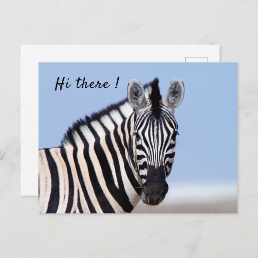 青空の写真で見るゼブラ文字 ポストカード (正面/裏面)