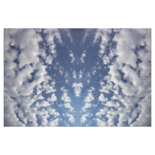 青空の写真の生地のふくらんでいる雲 ファブリック (ファットクウォーター)