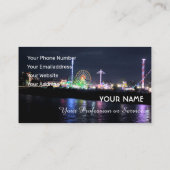 青空の前の美しい白い観覧車 名刺 (裏面)