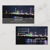 青空の前の美しい白い観覧車 名刺 (正面/裏面)