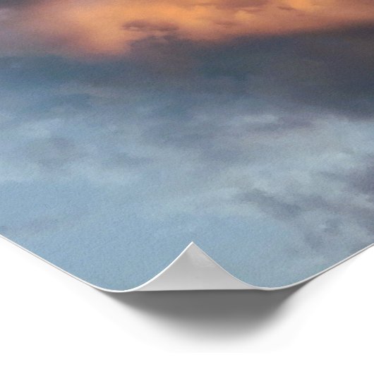 青空の夕日の雲 ポスター (角)