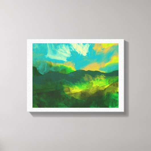 青空の夕日 キャンバスプリント (正面)