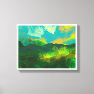 青空の夕日 キャンバスプリント