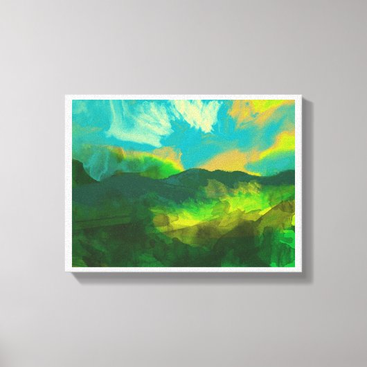 青空の夕日 キャンバスプリント (正面)