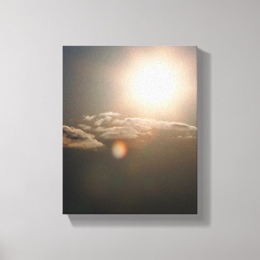 青空の太陽と雲 キャンバスプリント (正面)