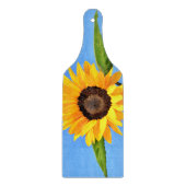 青空の太陽に向かうひまわり – 夏 カッティングボード (正面)