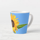 青空の太陽に向かうひまわり – 夏 カフェラテマグ (右アングル)