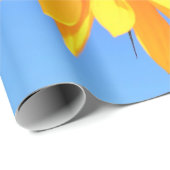 青空の太陽に対する黄色のひまわり – 夏 ラッピングペーパー (ロールコーナー)