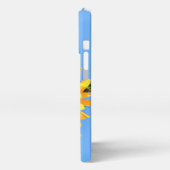 青空の太陽に対する黄色のひまわり – 夏 iPhoneケース (左側面)