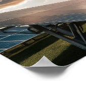 青空の太陽の背景を持つ効率的なパネル ポスター (角)