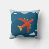 青空の子供の子供部屋のパイロットの飛行機 クッション (裏面)