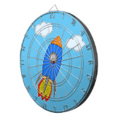 青空の宇宙ロケット ダーツボード (正面右)