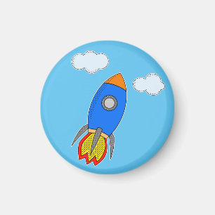 青空の宇宙ロケット マグネット