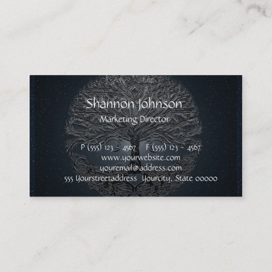 青空の平和な夜生命の樹 名刺 (裏面)