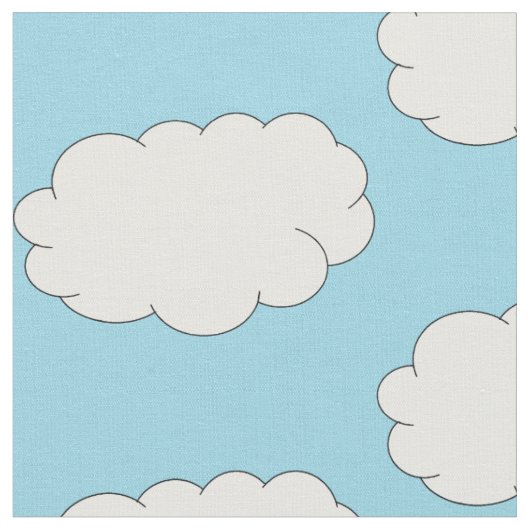 青空の曇った日生地 ファブリック (クローズアップ)