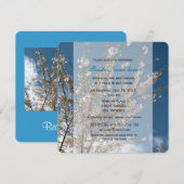 青空の桜の花嫁シャワー招待状 招待状 (正面/裏面)