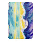 青空の水の色のアートワークのマッチング バスマット (正面縦)