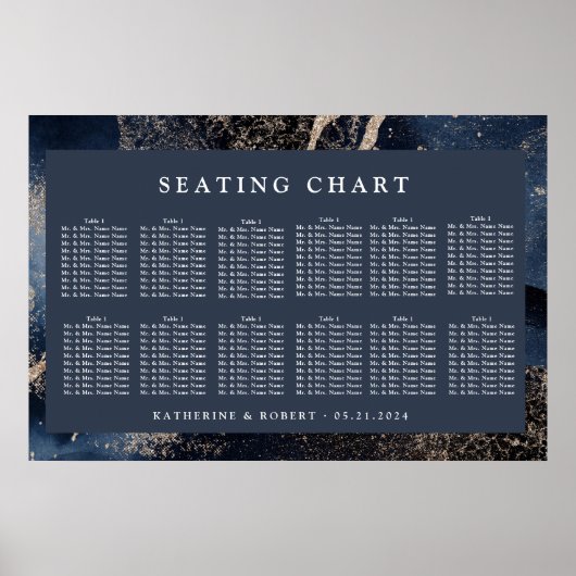 青空の水色結婚の座席表 ポスター (正面)