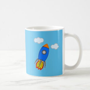 青空の漫画のロケット コーヒーマグカップ