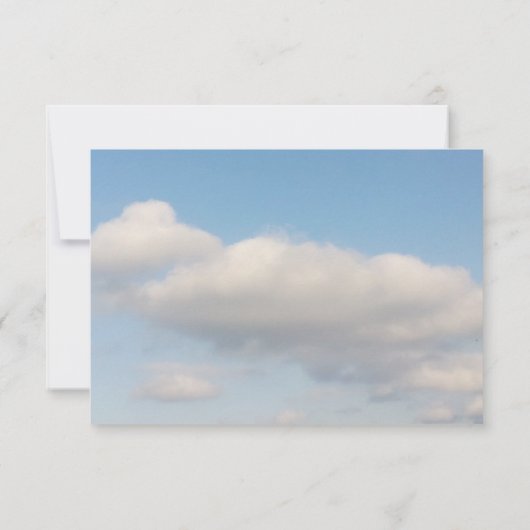 青空の白い雲RSVP結婚のカード 出欠カード (裏面)