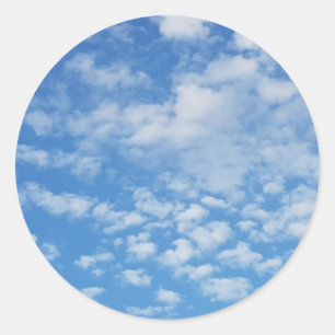 青空の白はステッカーのラベルを曇らせます ラウンドシール