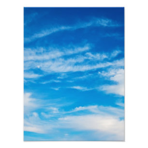 青空の白は天空の雲の背景を曇らせます フォトプリント           