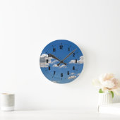 青空の白雲 ラウンド壁時計 (ホーム)