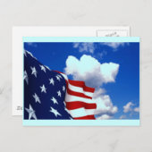 青空の米国国旗 ポストカード (正面/裏面)