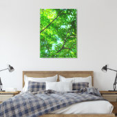 青空の緑の葉色の枝の天蓋 キャンバスプリント (インサイチュ (寝室))